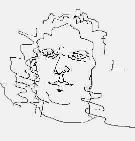 A picture of me, drawn by my girlfriend using my DOS Graphic Program. Who needs a scanner?