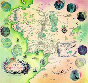 Map of Middle Earth by Pauline Baynes