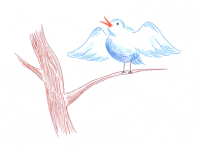 blue bird sings her sweet little song of freedom